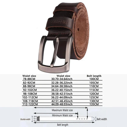 Genuine Leather Belt For Man 100% Real Genuine Cowskin Top Layer Leather Men Belts Designer Fashion High Quality Waistband TM053