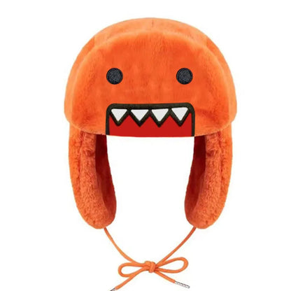 Autumn/Winter Outdoor New Cartoon Embroidered Windproof Ear Flaps Double Lining Cotton Warm Coral Fleece Lei Feng Hat