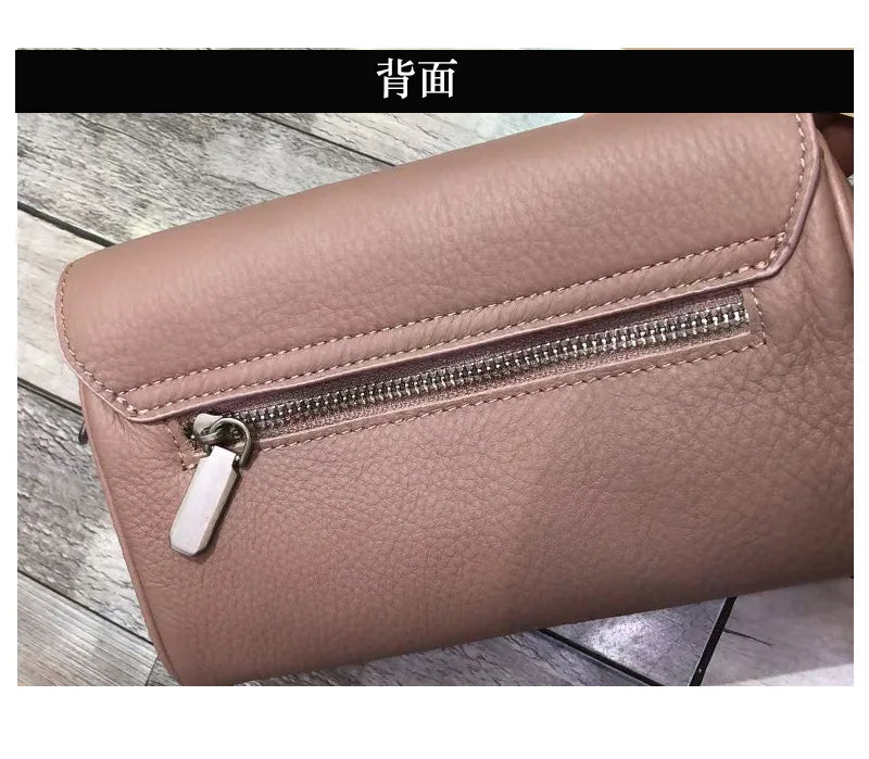 Supple Genuine Leather Women's Barrel Crossbody Bag - Commuter-Friendly Small Chain Strap Shoulder Bag for Everyday Chic