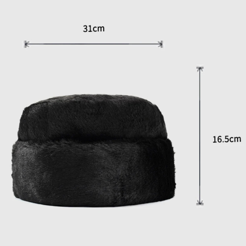 Thick Warm Winter Hats for Men Classic Faux Fur Russian Hat Male Snow Ski Earflap Cap Bomber Hat Dad Father Russian Cap