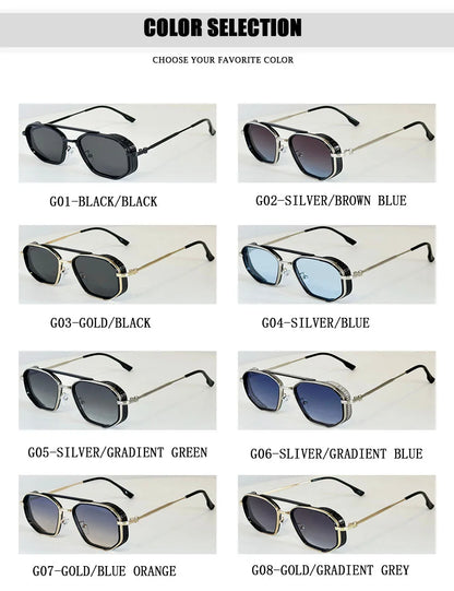 Vintage New Square Sunglass Men Fashion Steampunk Sunglasses Women 2025 Retro Glasses Gafas De Sol Hombre Lunette Soleil Femme