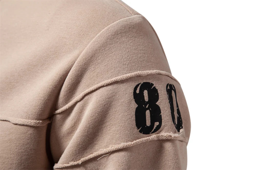 High Quality Smooth Patchwork Printed Sweatshirts for Men Fashion Youth O-neck Sportwear Tops Mens Sweatshirt