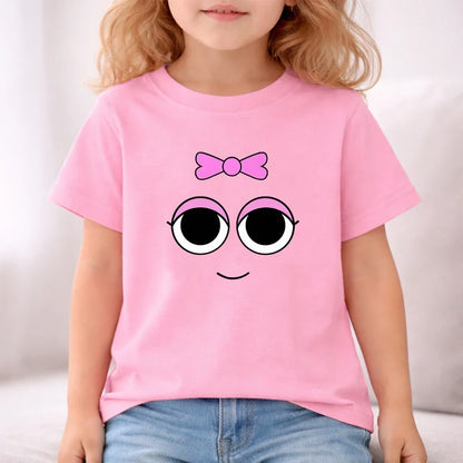 Summer Boys Girls Age 3-12 Tee+Shorts Suit Children Short Sleeve T-Shirts Child Casual Pink Black Clothes Sprunki Graphics