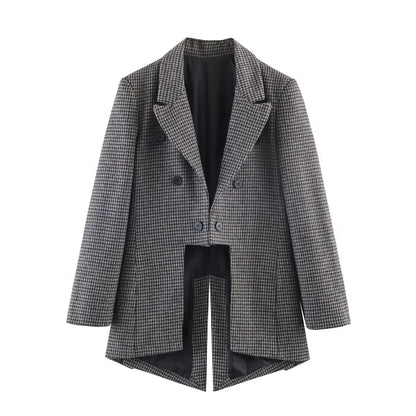 2026 Spring Fashion Vintage Asymmetry Stylish Long Women Blazer Office Lady Fashion Jacket Female Blazer
