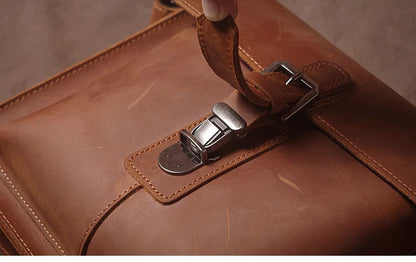 Luxury Brand Genuine Leather Shoulder Bag Men Crazy Horse Cowhide Messenger Bag Women Retro Crossbody Bag Trend Satchel Bag