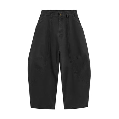 Boyfriend Barrel Jeans Women Men Vintage Patchwork Seam Low Rise Extra-wide Leg Pants Long Trousers Hip Hop Streetwear