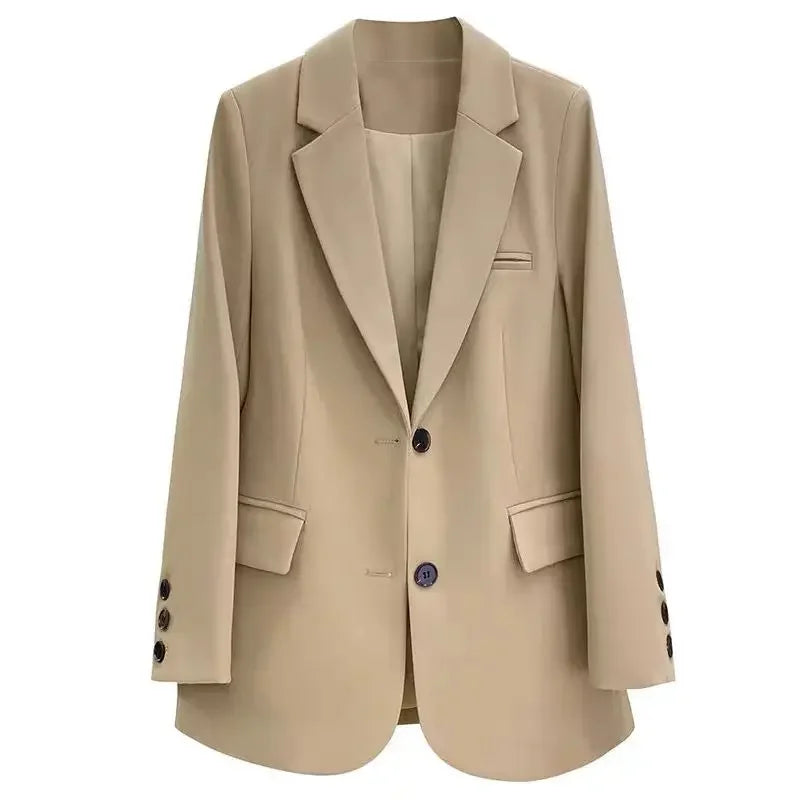 Coats for Women Solid Loose Blazer Woman Spring Autumn Jacket Korean Luxury Clothing In Promotion Outdoor Modern Bags Outerwears