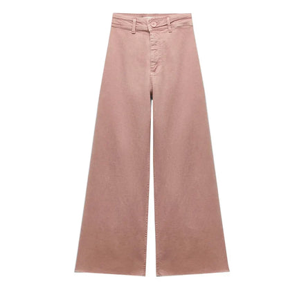 High Waist Straight Leg Navy Sle Women's Jeans Z Brand Slim Fit Casual Pants for Young Ladies Autumn Season
