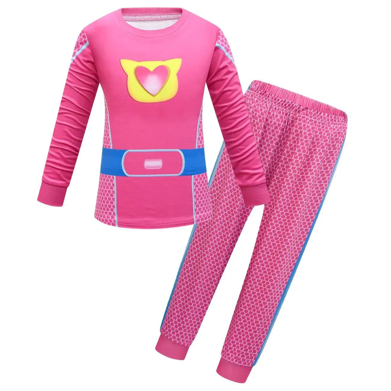 Children SuperKitties Halloween Cartoon Boys Cosplay Costume Super Kitties Buddy Girls Cos Suits Mask Bag Kids Birthday Clothing