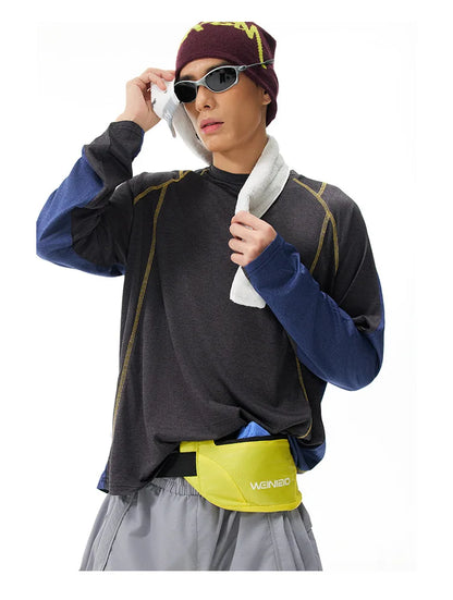 Unisex Sport  Long-Sleeved T-Shirt with Moisture-Wicking, Quick-Drying & Contrast Shoulder Design