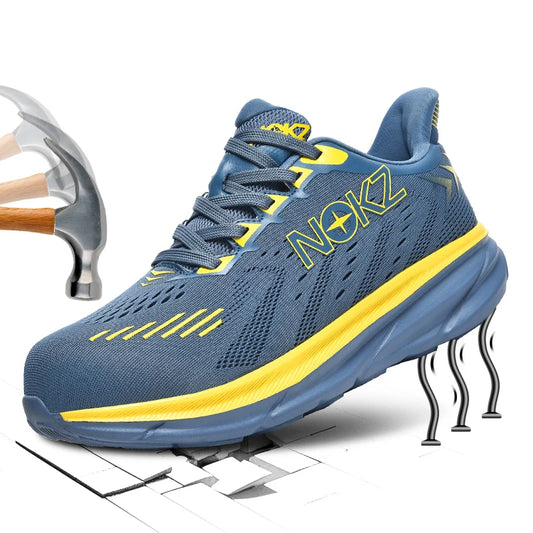New Men Work Shoes Steel Wear-resistant Safety Shoes Anti-impact Steel Toe Sneakers Protective Breathable Sneakers Construction