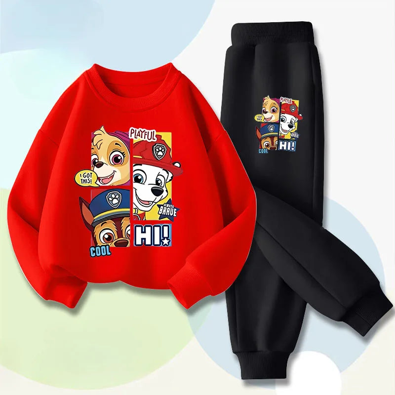 Children's Casual Hoodies Sets Boys and Girls' Pullover Long Pant Two  Piece Suit Kids Breathable Sweatsuit