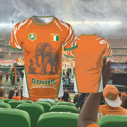 2025 New Ivory Coast Themed T-Shirt Outdoor Sports Breathable Quick-Drying Jersey Unisex Africa Cup Of Nations Fan Jersey