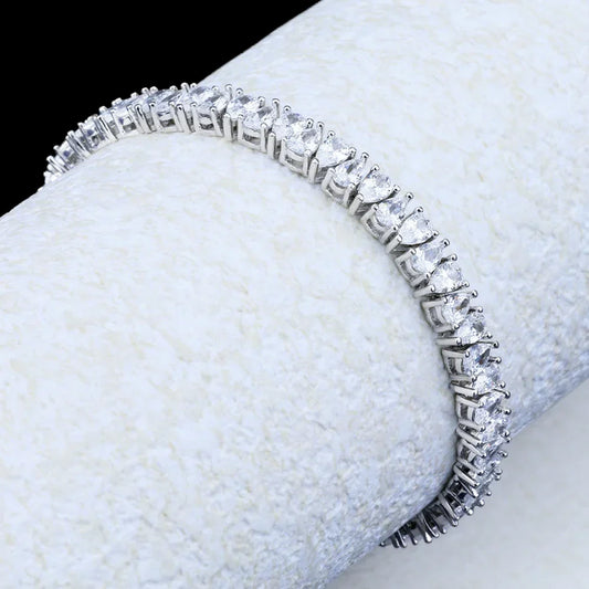 Bracelet de tennis en moissanite taille poire 3*5mm, bracelet goutte d'eau en argent S925, diamant de laboratoire pour femmes et hommes, bijoux fins de fête