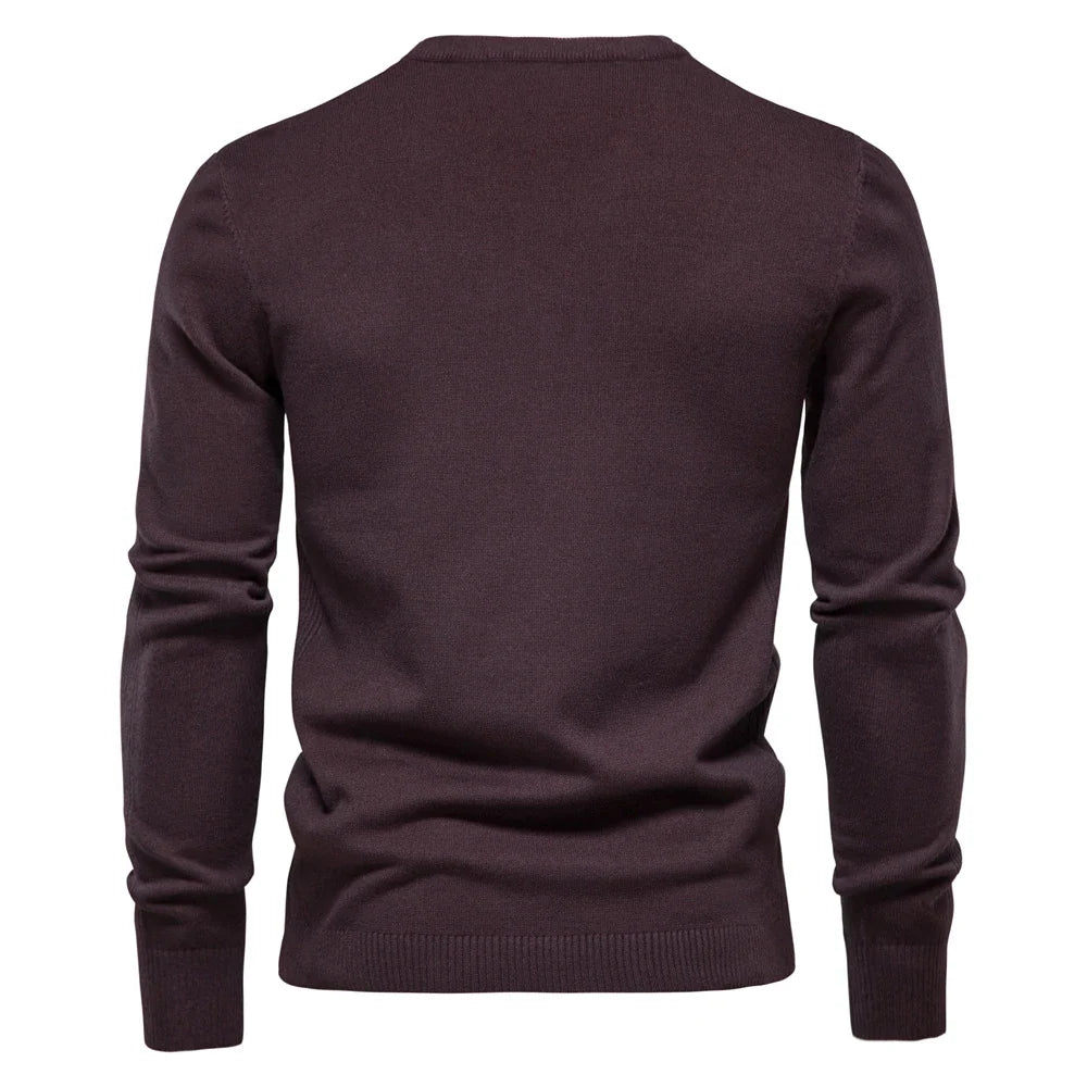 2021 New O-neck Pullover Men's Sweater Casual Solid Color Warm Sweater Men Winter Fashion Slim Mens Sweaters 11 Colors