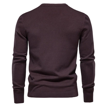 2021 New O-neck Pullover Men's Sweater Casual Solid Color Warm Sweater Men Winter Fashion Slim Mens Sweaters 11 Colors