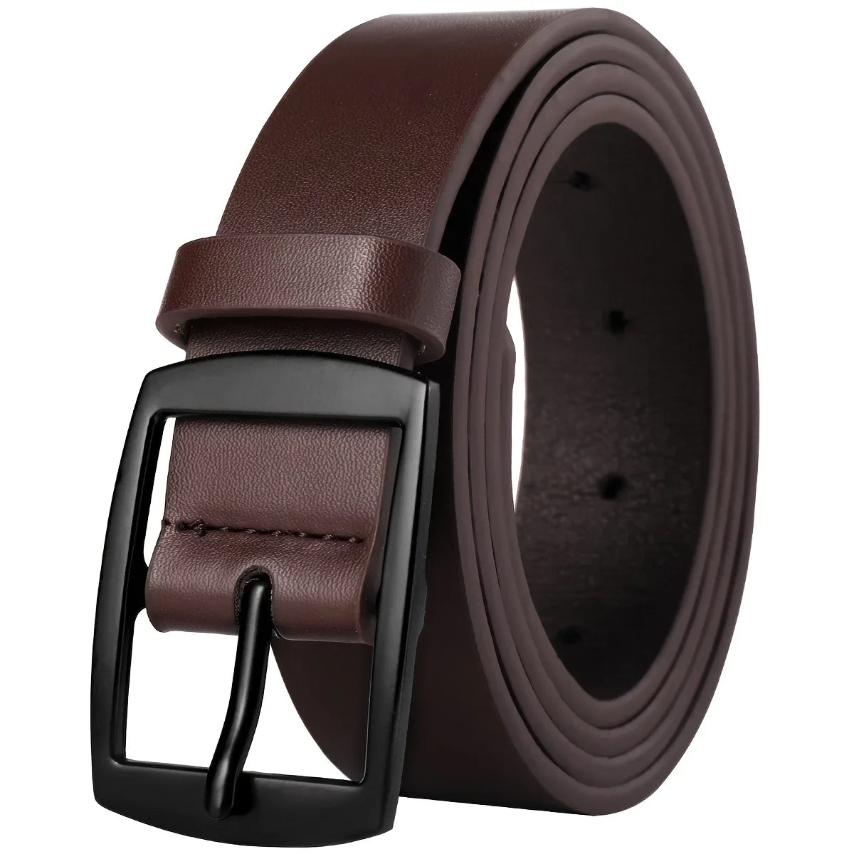 1 Piece of Men's Fashionable Pu Leather Belt, Simple Retro Design, Smooth Belt Buckle, Suitable for Men's Daily Life, Casual Gatherings, Holiday Work, and Other Occasions.