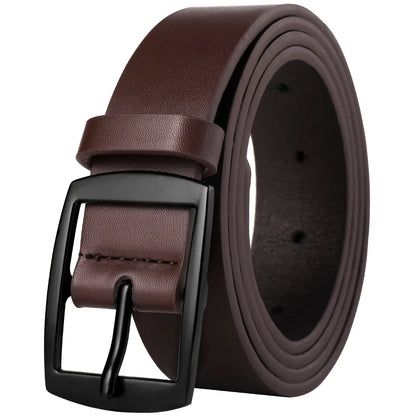 1 Piece of Men's Fashionable Pu Leather Belt, Simple Retro Design, Smooth Belt Buckle, Suitable for Men's Daily Life, Casual Gatherings, Holiday Work, and Other Occasions.