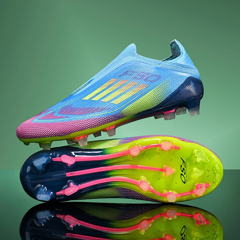 New Men Soccer Shoes Outdoor Sport Football Boots Training Breathable Match Boys Adult Cleats Non Slip Long Spikes Comfortable