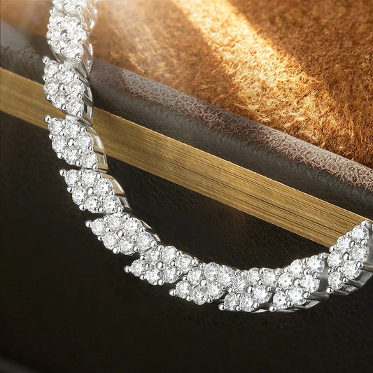 Nouveau en 2025 – Bracelet de tennis pour femmes en moissanite taille losange 1,2 mm couleur D, en argent 925, chaîne à maillons diamantés