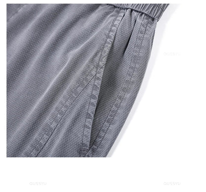 Summer Ultrathin High Quality Soft Lyocell Fabric Men's Jeans Loose Straight Denim Pants Design Casual Trousers Plus Size M-5XL
