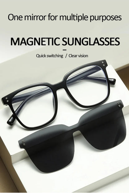 Cycling Polarized Clip On 6 In1 TR90 Myopia Sunglasses Women Magnet Sunshade Sun Glasses Eyeglasses Frame Come With Glasses Box