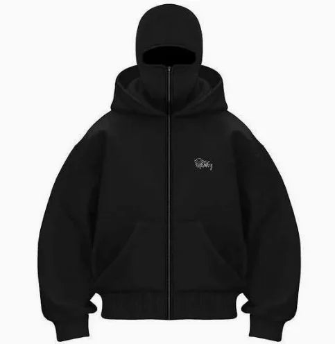 Ninja jacket 2025 new model hot sale upper and lower double-head zipper POG GHB print niche design new model