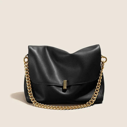 New Genuine Cow Leather Shoulder Chain Bag For Women Large Capacity Crossbody Handbag Messenger Tote Bag Luxury Designer