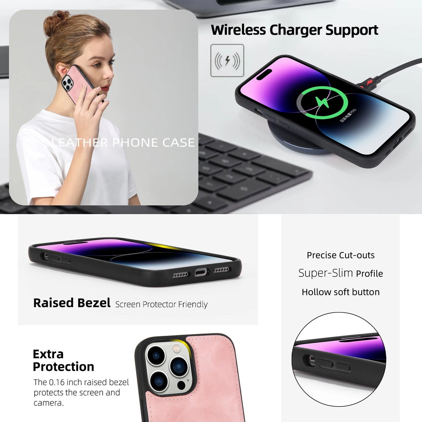 حافظة جلدية فاخرة قابلة للطي لهواتف آيفون 15 14 13 12 11 برو Xs ماكس X XR 7 8 بلس SE 2022 2020، غطاء محفظة مغناطيسي متعدد الوظائف