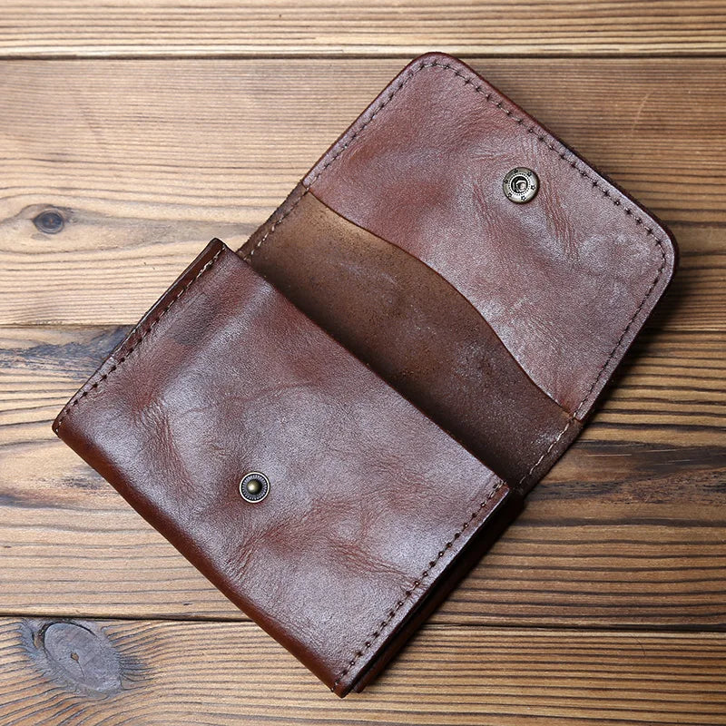 Retro Leather Men's Card Pack Natural Cowhide Change Pack Key Bag Ladies Bank Card Pack Driving License Package