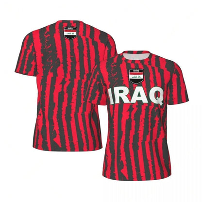 IRAQ Flag 3D Print Sport Quick Dry Breathable Men T-shirt Outdoor Football Jersey Team Fan Loose Short Sleeve Summer Top Clothes