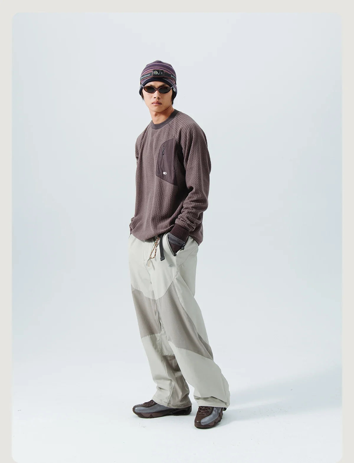 Mountain-Ready Crewneck: Engineered with Ribbed Neck, Reflective Logo, & Secure Chest Pocket for Outdoor Style Unisex