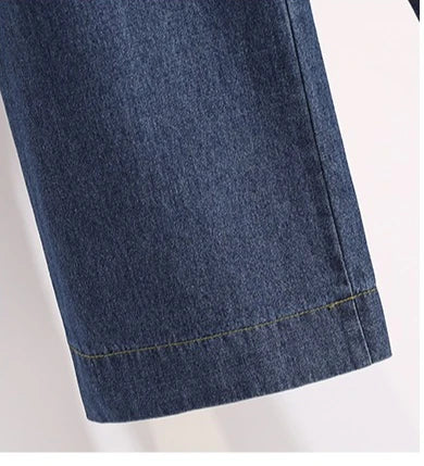 2026 Plus Size Jeans Spring Autumn High Waisted Straight Leg Women's Oversized Pants Loose Casual Wide Leg Jeans With Pockets