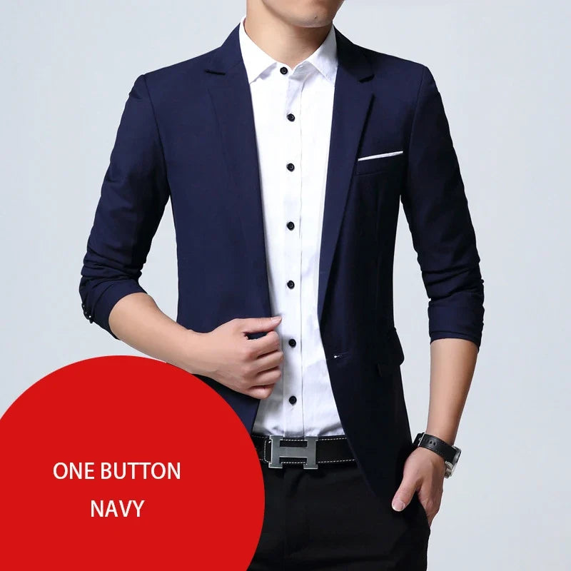 Spring Autumn Men Jacket Suit One Button Korean Style Blazer Non-ironing Mens Wedding Tuxedos Suits Blazer Masculino
