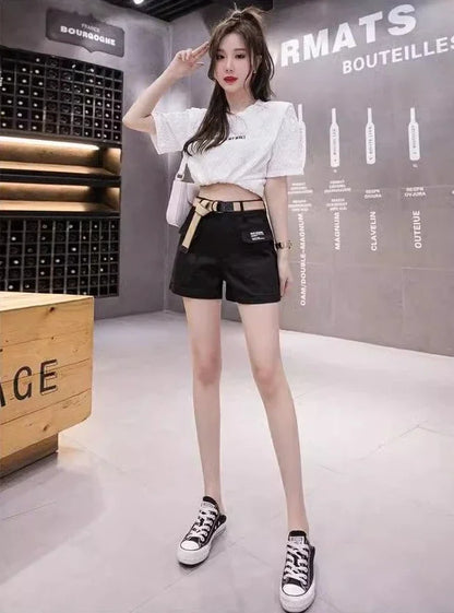 High Waist Shorts for Women Korean Style Cotton Short Pants Woman Design Trend 2025 Fashion Clothing XL Outfits Youthful Jorts