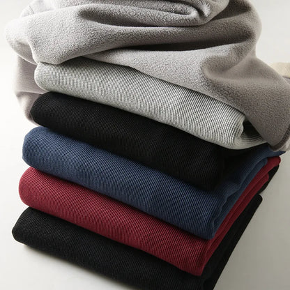 Men's Fleece - Lined Thickened Long - Sleeved Henley Neck Waffle Knit T - Shirt