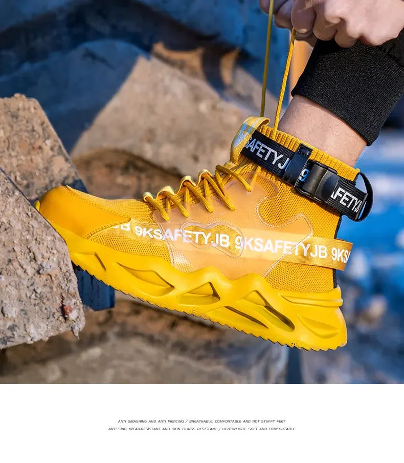 steel toe safety boots for men protective shoes industrial safety shoe woman light work shoes anti-puncture work safety sneakers