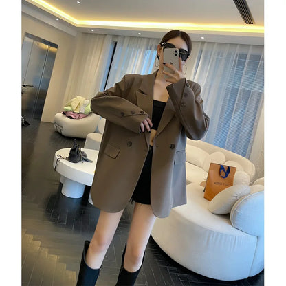 Coat Women Blazer Coats Turn Down Collar Blazers Jackets Y2k Streetwear Work Suits Elegant Splice Casual Jacket 2026 Spring