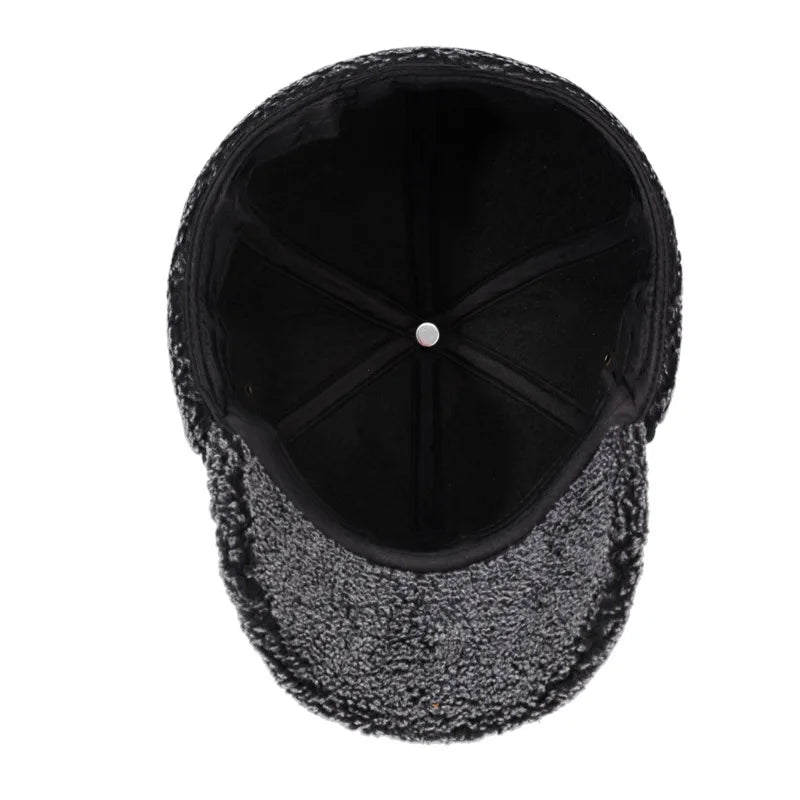 Autumn and Winter New Warm Lei Feng Hat Men's Father Outdoor Leisure Thickened in The Elderly Fleece Hat Baseball Cap Ear Cap