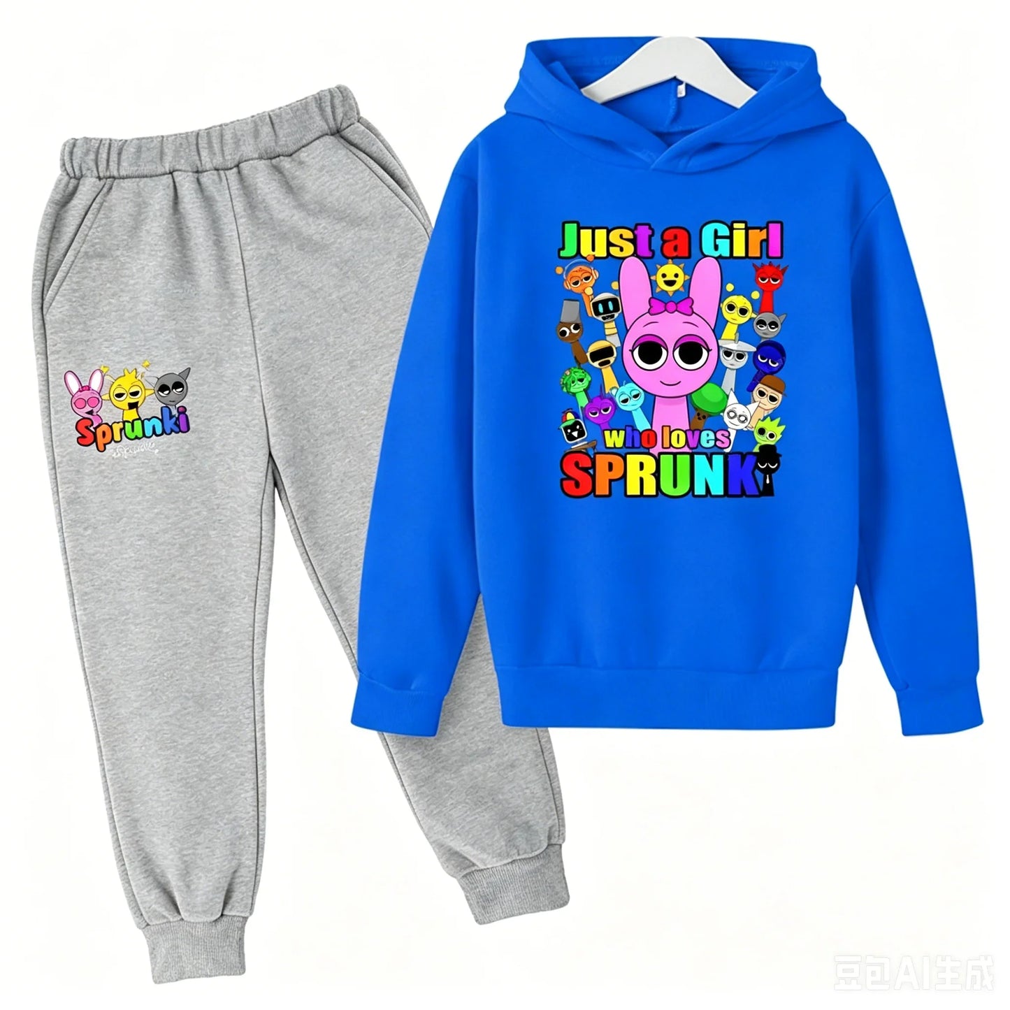 Sprunki Kids Clothes Hoodie+pants Age 2-12 Boy Girl Incredibox Anime Figures Sweatshirt Spring Autumn Pullover for Children Sets
