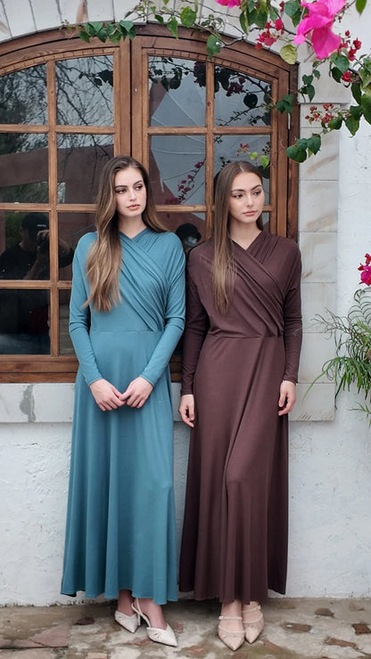 AS SS26 Flowy elegance wrap Maxi dress lightweight fabric flattering dressy woman clothes