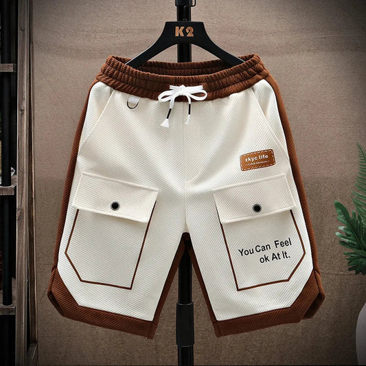 Summer Running Shorts Men Casual Jogging Sport Short Pants patchwork Drawstring Loose Dry Gym Sports Shorts