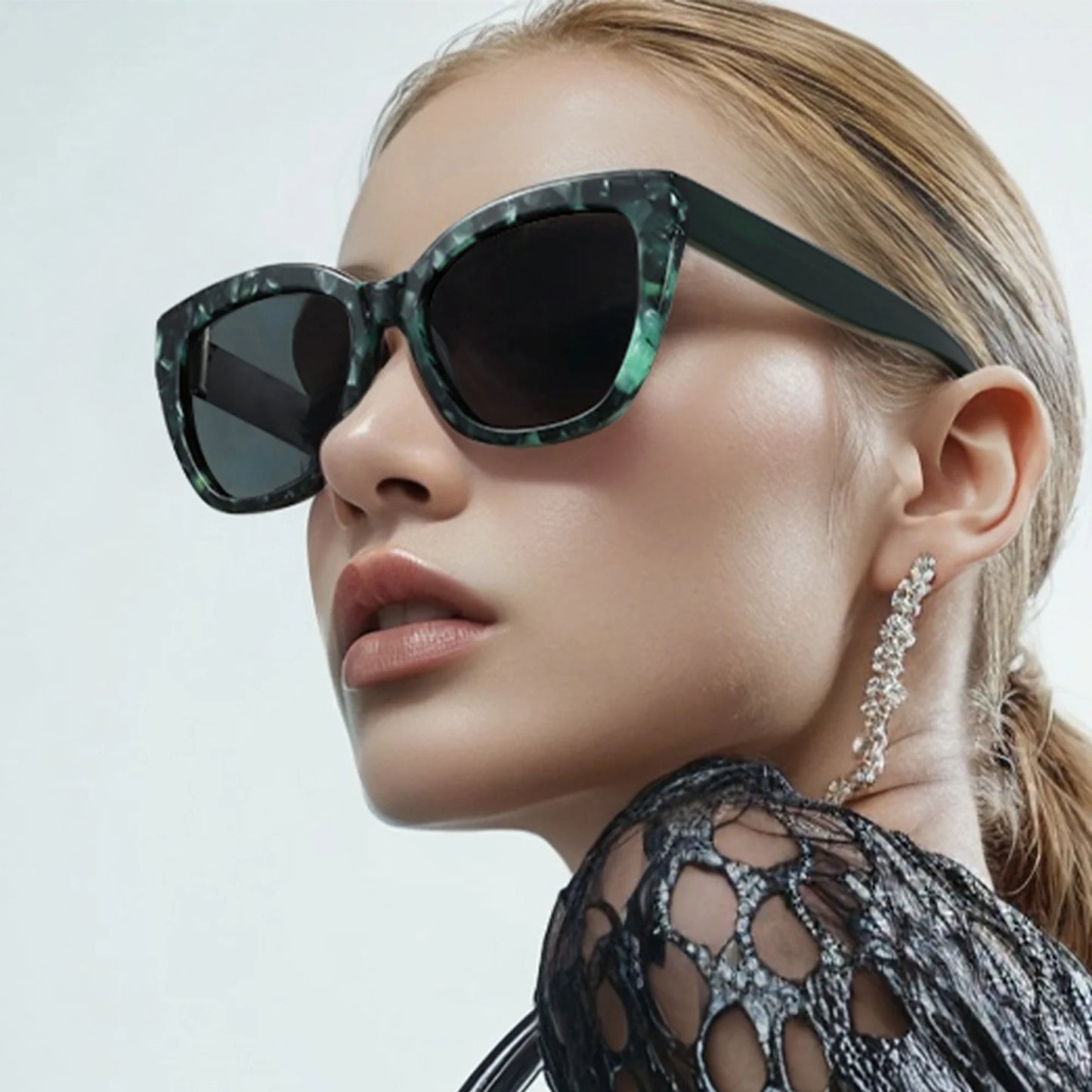 Butterfly Polarized Sunglasses Fashion Thick Frame for Women Acetate Sun Glasses Driving UV400 Protection