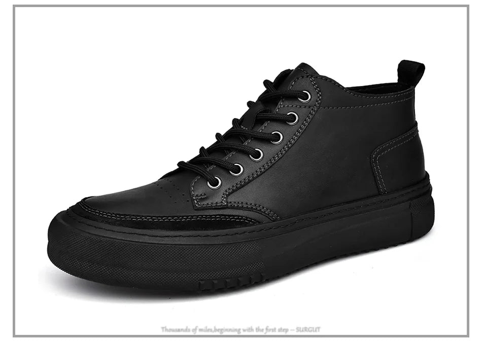 Autumn Winter New Luxury Men's Leather Shoes Comfortable Oxford Fashion Walking Shoes Non-slip Rubber Sole Man Shoes