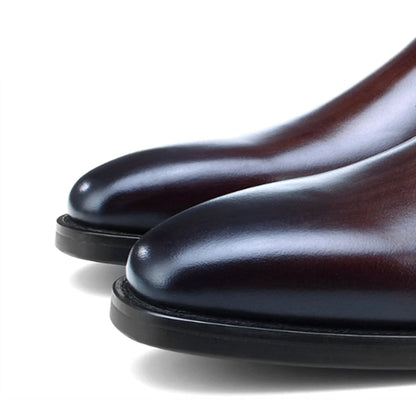 Calf Leather Men's Western Ankle Boots - Comfortable in Stock Chelsea Riding Boots for Men