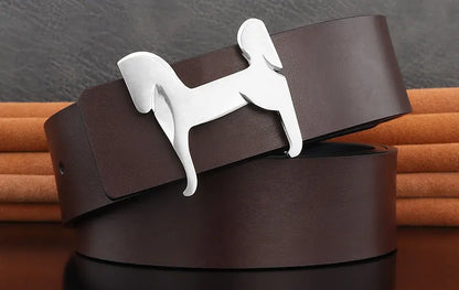 High grade Stainless steel horse slide buckle men belts 3.8cm wide genuine leather Waistband cowboy casual ceinture homme