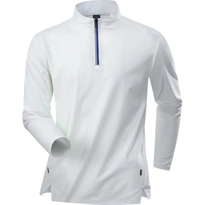 Stand-up Collar Sports Long-sleeved Men Autumn Outdoor Running Gym Fitness Training Clothes Elastic Quick-drying Breathable Top