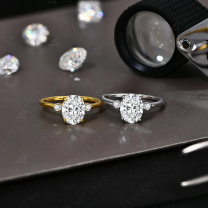 2CT Oval Cut Moissanite Solitaire Ring for Women Lab Grown VVS1 Diamond 9*7mm S925 Silver 18K Gold Wedding Fine Jewelry