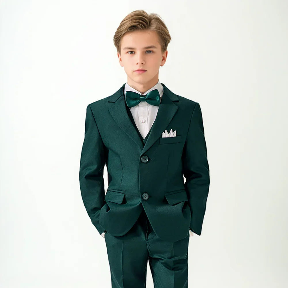 New Colorful Child Suit Set Hot Sale Boys Suits 4 Pieces Classy Handsome Kids Tuxedo For Wedding Guest Catwalk Show