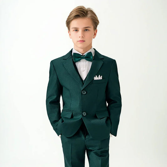 New Colorful Child Suit Set Hot Sale Boys Suits 4 Pieces Classy Handsome Kids Tuxedo For Wedding Guest Catwalk Show